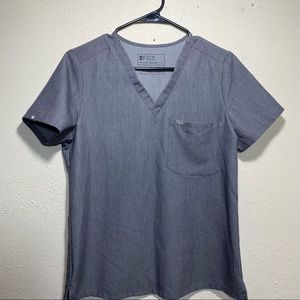 Figs Technical Collection Catarina Graphite V-neck Scrub Medical Top Size S